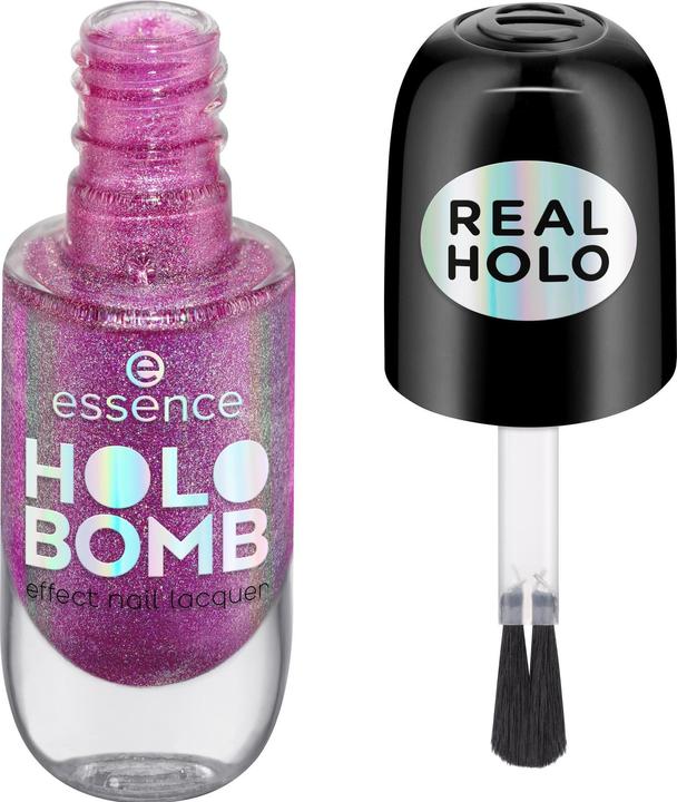 Produktbild essence Holo Bomb Effect Nail Lacquer 02 Holo Moly (02 Holo Moly, Farblack)