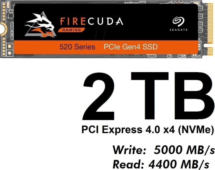 Produktbild Seagate FireCuda 520 (2000 GB, M.2 2280)