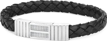 Image du produit Sagapo S'AgapÃµ - Bracelet en cuir pour homme avec cristaux Legacy SLC14 - Length : 21 cm (21 cm, Cuir)