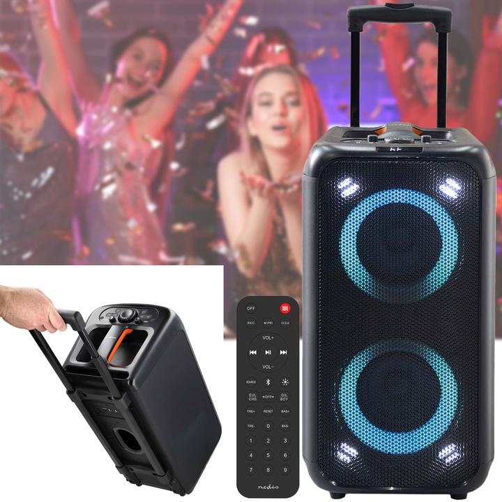 Produktbild Nedis Bluetooth®-Party-Lautsprecher | max. Batteriespielzeit: 5 Std | 240 W | Tragegriff | Partylich (5 h)