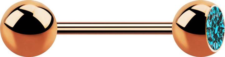 Immagine prodotto Star Piercing Micro bilanciere in oro rosa con sfera e cristallo acquatico (Acciaio chirurgico 316L, senza ottone)