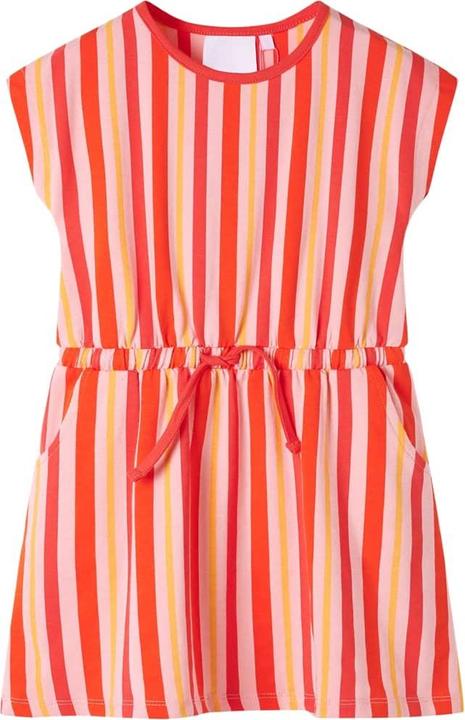 Produktbild VidaXL Kinderkleid mit Kordelzug Rosa und Rot 116,Material: 95 (116)