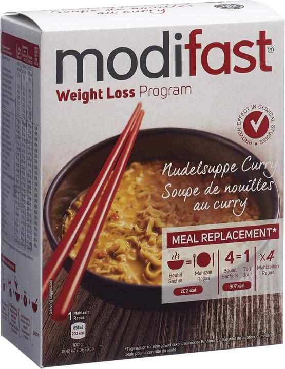 Actual product image Modifast Programm Nudelsuppe Curry (4 Piece, Beutel, 220 g)
