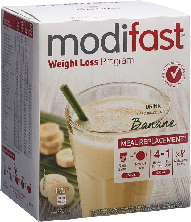 Modifast Programm Drink Banane (8 Stück, Pulver, 440 g)