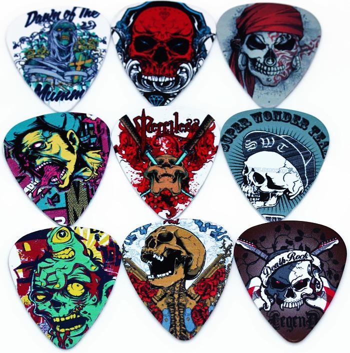 Image du produit JTI Médiators à tête de mort en pack de 10 - Accessoires guitare (1 x, 0.71 mm)