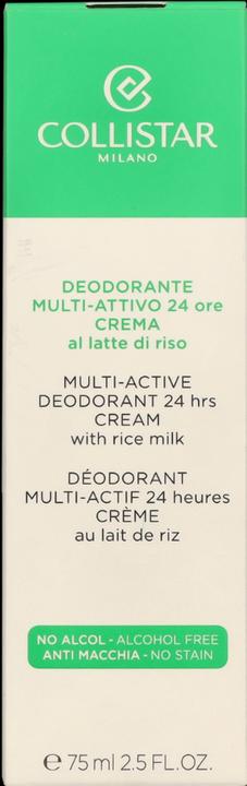 Energy Label Collistar Multi-Active Deodorant 24 H with Rice Milk (Crème, 75 ml)