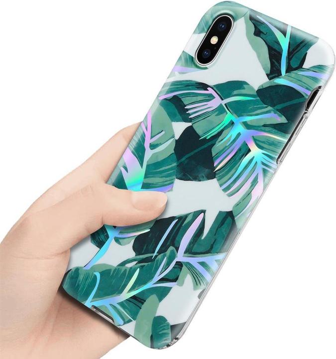Actual product image Cadorabo IMD TPU Colorful Flowers & Leaves Cover (Apple iPhone X)