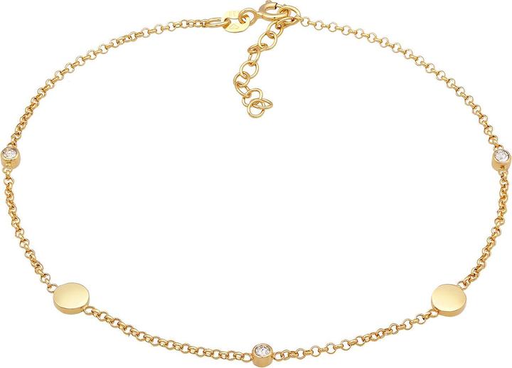 Actual product image Elli Foot Jewellery Crystals Platelet Basic 925 Silver (925 sterling silver, Glass crystal, 22 cm)