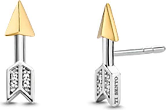 Produktbild Ti Sento Milano Ohrstecker Pfeil mit Zirkonia bicolor vergoldet 7820ZY (925 Sterling Silber)