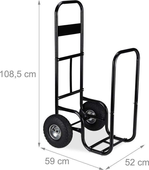 Actual product image Relaxdays firewood trolley (52 x 59 x 108.5 cm)