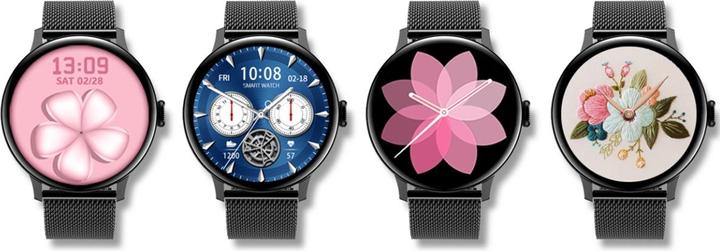 Actual product image Giewont Womens Smartwatch GW330-3 Black-Black Silicone Strap + Black Bracelet