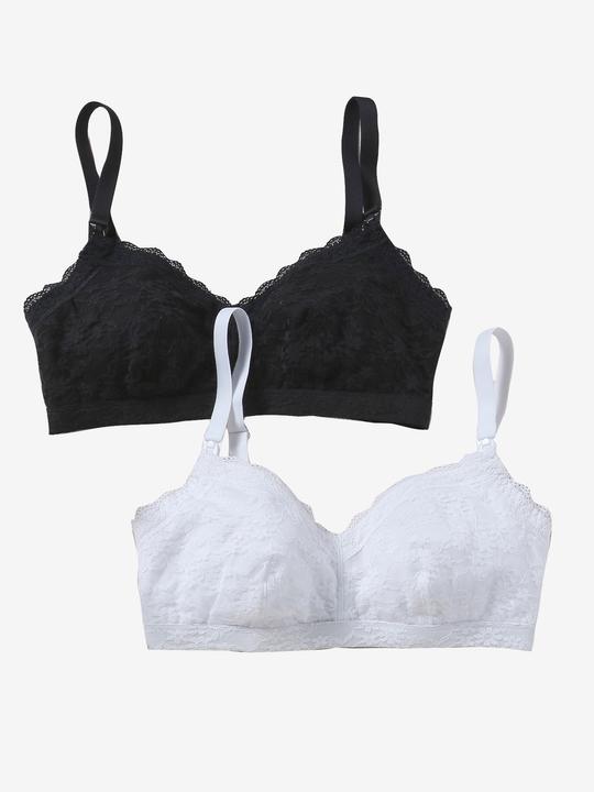 Immagine prodotto Vertbaudet Confezione da 2 reggiseni per l'allattamento, in pizzo con fodera morbida (M)