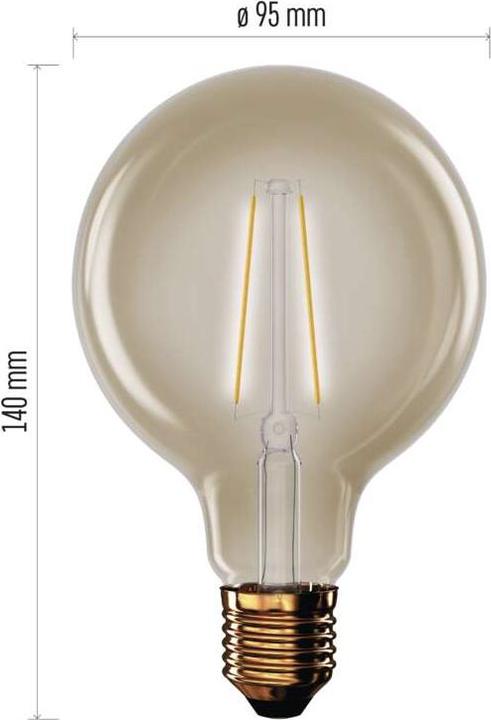 Immagine prodotto Emos Lampada LED vintage G95 / E27 / 4,5 W (40 W) / 420 lm / Bianco caldo (E27, 4.50 W, 420 lm, 1 x, F)