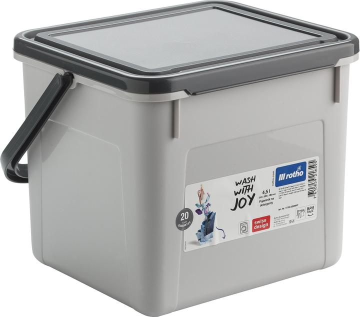 Actual product image Rotho Washing Powder Container 4.5 L Anthracite (4.50 l)
