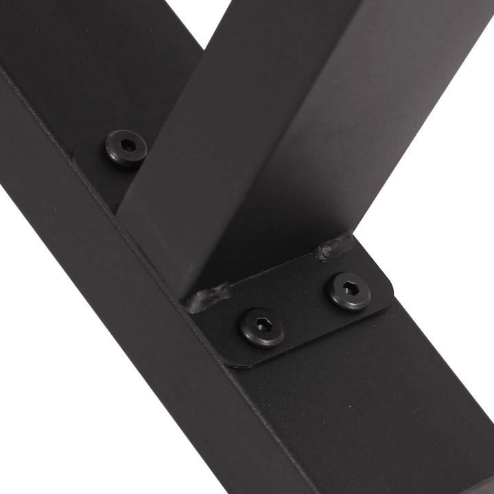 Actual product image Wiltec Industrial Square Table Legs Powder-coated Black 64x40cm for Tables Benches and Desks