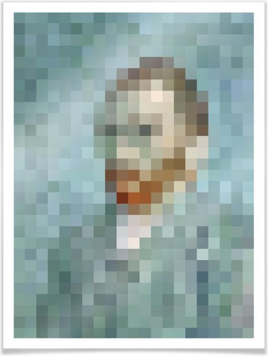 Produktbild Trenddeko Pixelart - van Gogh - Selbstbildnis 1889 (60 x 80 cm)