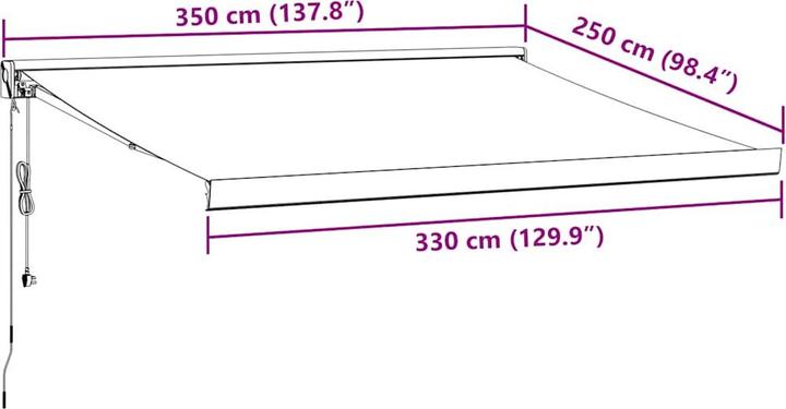 Produktbild VidaXL Markise Gelenkarmmarkise Sonnenmarkise Automatisch Braun 350x250cm (3.50 m)