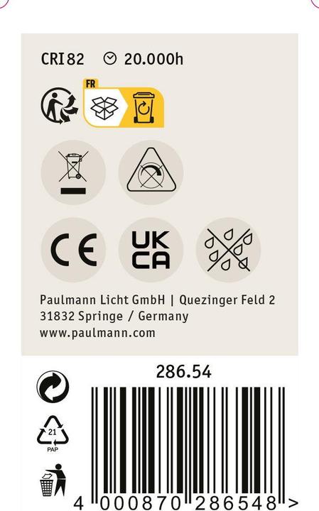 Actual product image Paulmann Drop (E27, 6.50 W, 806 lm, 1 x, E)