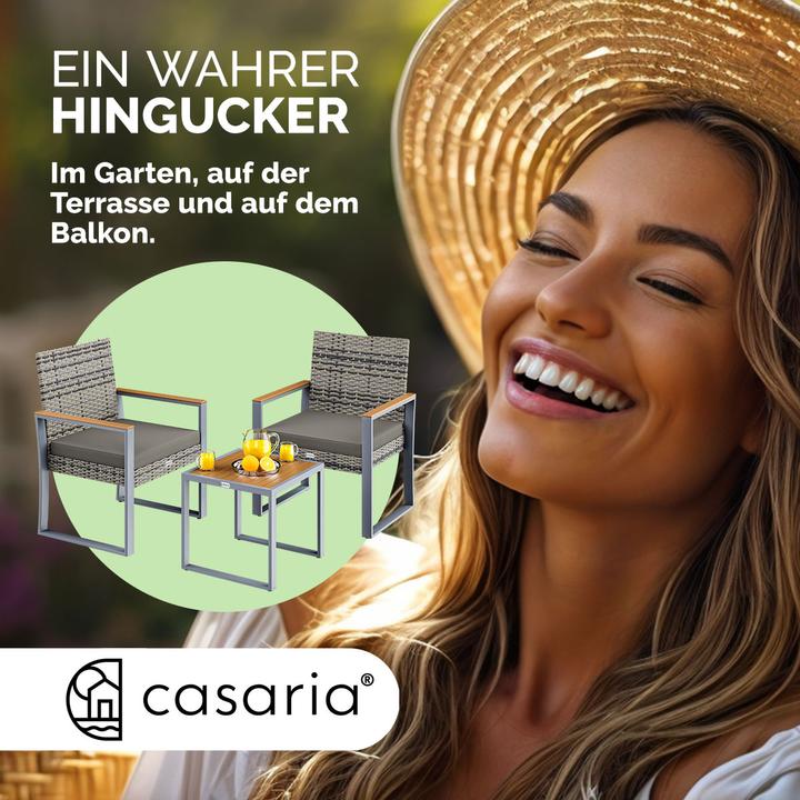 Actual product image Casaria Poly rattan garden furniture (80 cm)