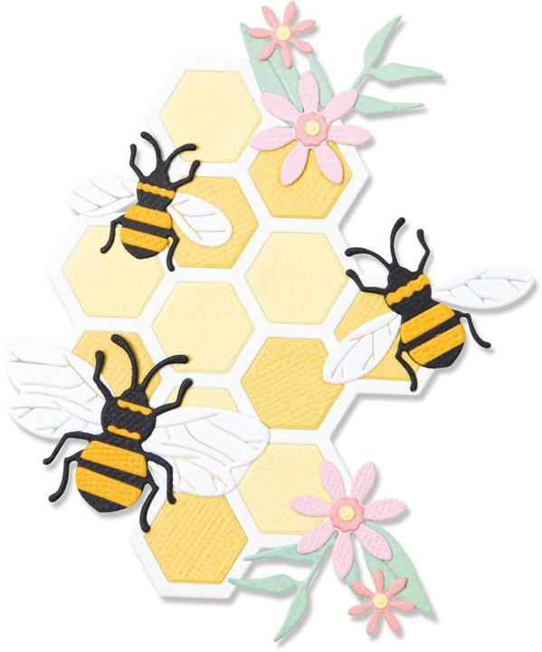 Actual product image Sizzix Thinlits Die Set 11PK - Bee Hive by Olivia Rose
