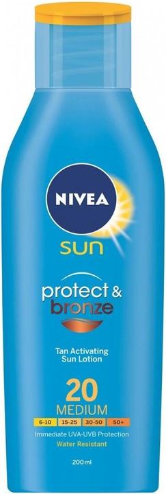Image du produit NIVEA Protection solaire et bronze (Lotion solaire, SPF 20, 200 ml, 20 g)