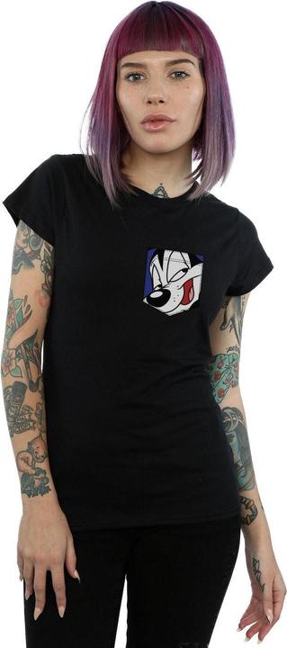 Immagine prodotto Looney Tunes Pepe Le Pew Face Faux Pocket Maglietta Donna (S)