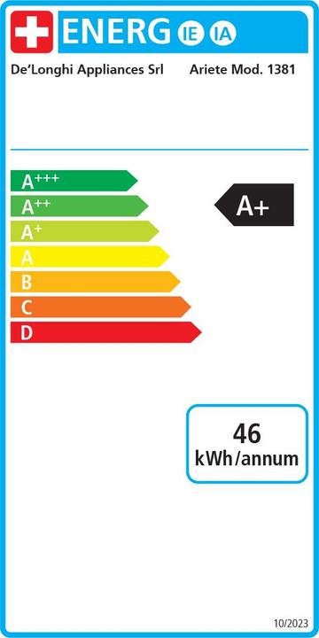 Label énergétique Ariete 1381 Moderna