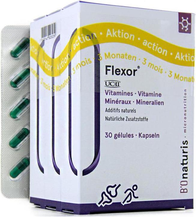 Image du produit B'Onaturis Flexor avec UCII Collagène Vitamines Minéraux 3x (90 pièce(s), Capsules, 66 g)