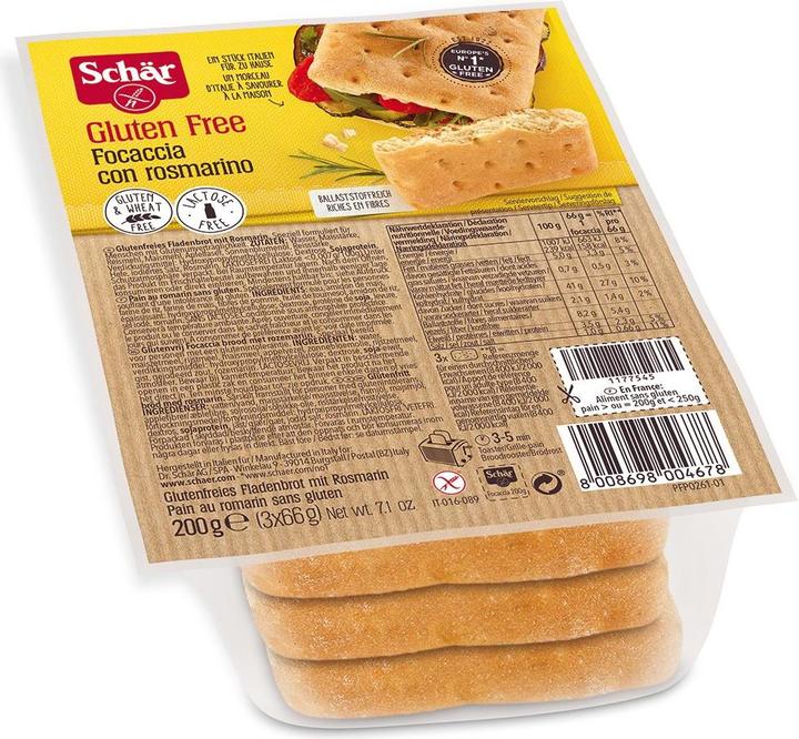Produktbild Schär Focaccia mit Rosmarin (200 g)