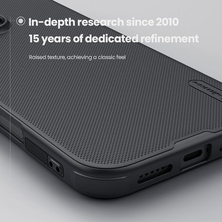 Actual product image Nillkin Super Frosted Shield Pro case for iPhone 16 Pro 6,3" black (Apple iPhone 16 Pro)