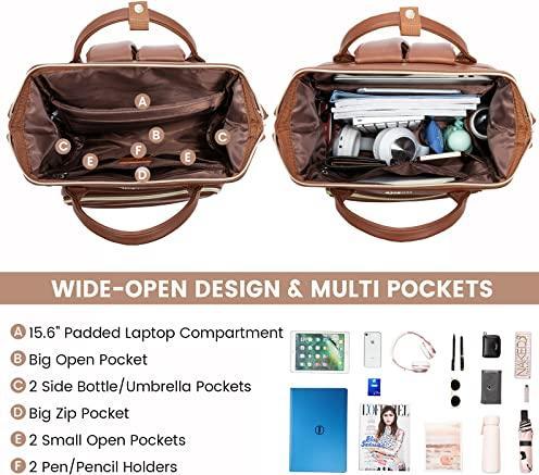 Produktbild Only-Bags.Store Rucksack, wasserdichter Laptop-Rucksack 15,6 Zoll grau, grosse PU-Schulrucksack Tasche mit