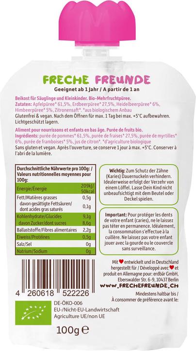 Actual product image Freche Freunde Apple, Strawberry, Blueberry & Raspberry (100 g)