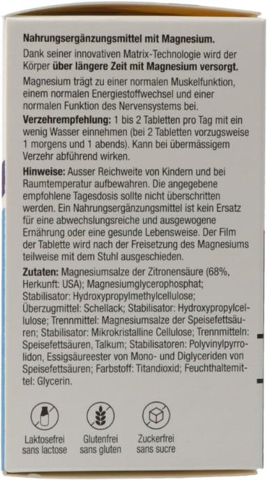 Nährwerte und Zutaten Veractiv Magnesium Nutrilong (60 Stück, Tabletten, 117 g)