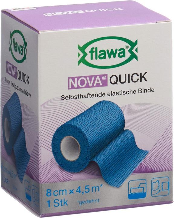 Actual product image Flawa Quick kohäsive Reissbinde 8cmx4.5m blau