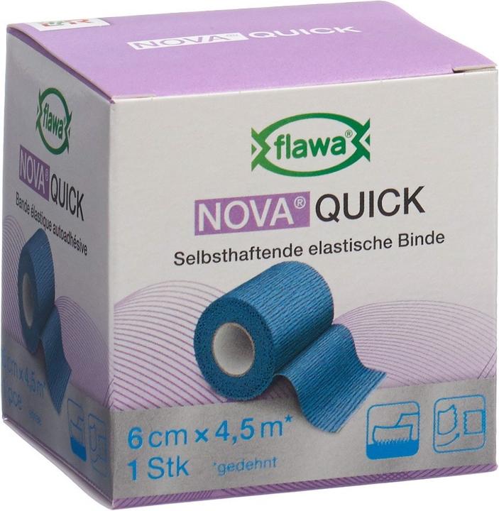 Produktbild Flawa Quick kohäsive Reissbinde 6cmx4.5m blau