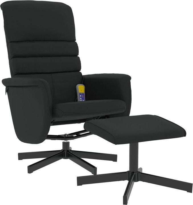VidaXL Massagesessel mit Fusshocker Schwarz Kunstleder,Farbe