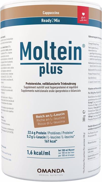 Nährwerte und Zutaten Moltein PLUS Ready2Mix Cappuccino (1 Stück, 400 g)
