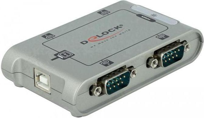 Actual product image Delock Serial Hub 4-Port 1x USB 4x D-Sub9 external (USB-A, USB-B, 4 Ports)