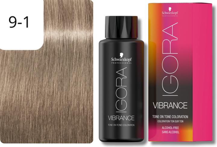 Produktbild Schwarzkopf Professional IGORA VIBRANCE Tone On Tone Coloration (9-1 Extra Hellblond Cendré)