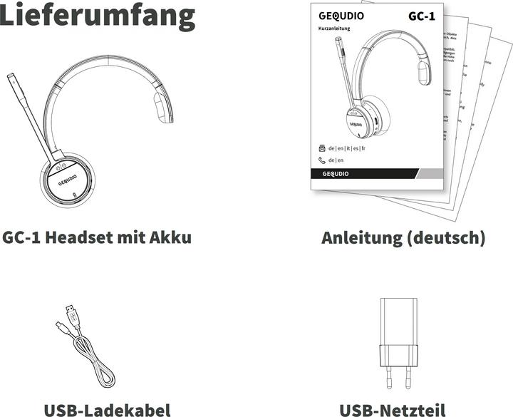 Produktbild Gequdio GC-1 DECT Headset für Fritz!Box (Kabellos)