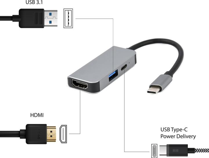 Produktbild Gembird Multi Port Adapter USB Type C (USB-C, 3 Ports)