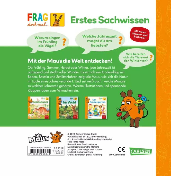 Produktbild Frag doch mal... die Maus: Jahreszeiten (Deutsch, Petra Klose, Denitza Gruber, 2022)
