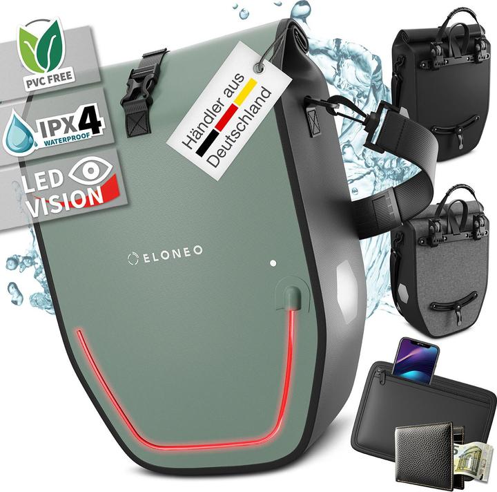 Image du produit Eloneo Sacoches vélo étanches avec LED (20 l, Sacoches)