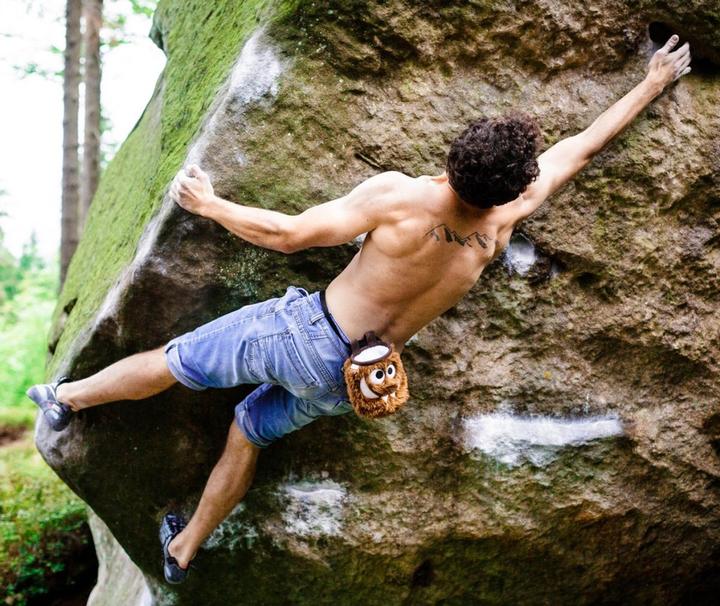Actual product image Crafty Climbing Tangerine Foodie Monster Chalk Bag