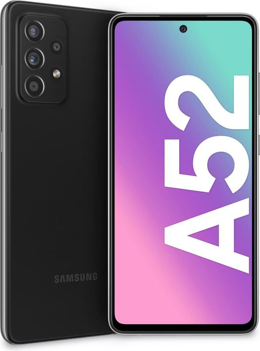 Actual product image Samsung Galaxy A52 EU (128 GB, Black, 6.50", Hybrid Dual SIM, 64 Mpx, 4G)