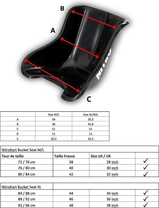 Image du produit Oplite NitroKart - FiberGlass Bucket Seat (M/L)