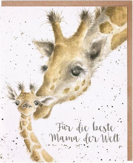 Produktbild Wrendale Design Muttertagskarte - Giraffen FÜR DIE BESTE MAMA DER WELT Wrendale Designs (1 Stk.)