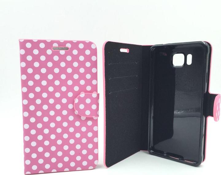 Actual product image König Design Protective case (flip landscape) for mobile Samsung Galaxy Alpha SM G850F Pink / White (Samsung Galaxy Alpha)
