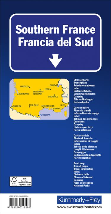 Immagine prodotto Carta stradale della Francia meridionale 1:600 000
