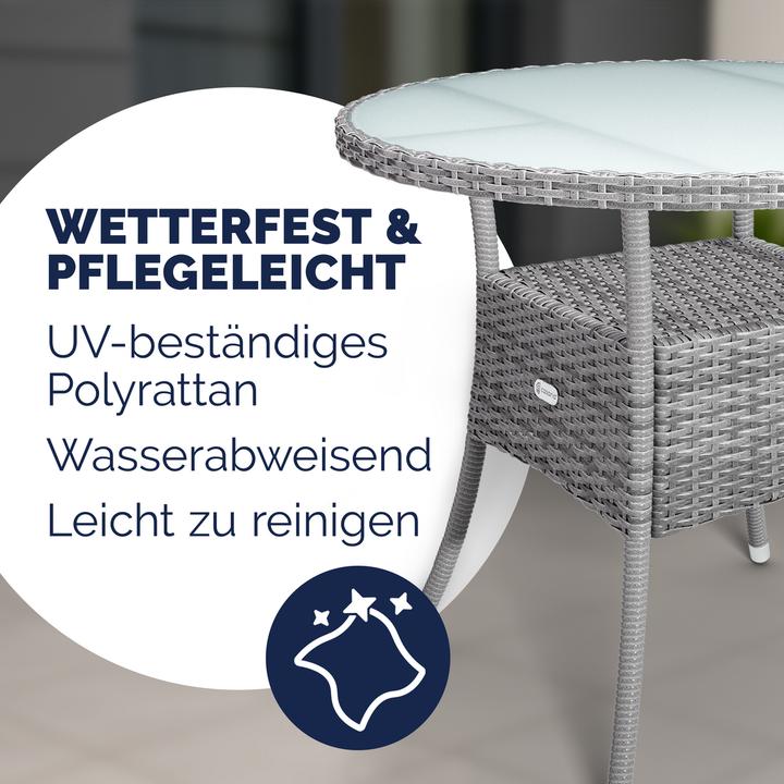 Immagine prodotto Casaria Tavolo da balcone in polyrattan (80 cm)